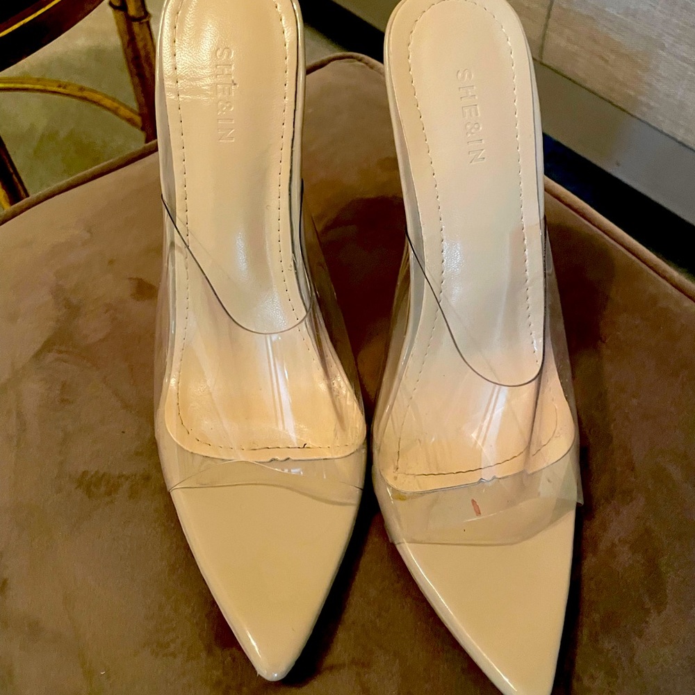 Clear high heels
